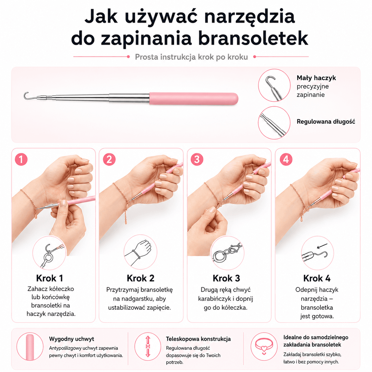 Pinklee – Twój pomocnik do zapinania bransoletek